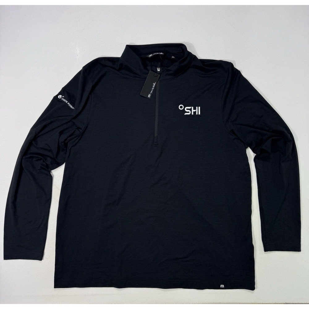 Travis Mathew Pullover Men's 3XL Black NWT Crestview 1/4 Zip Golf Performance